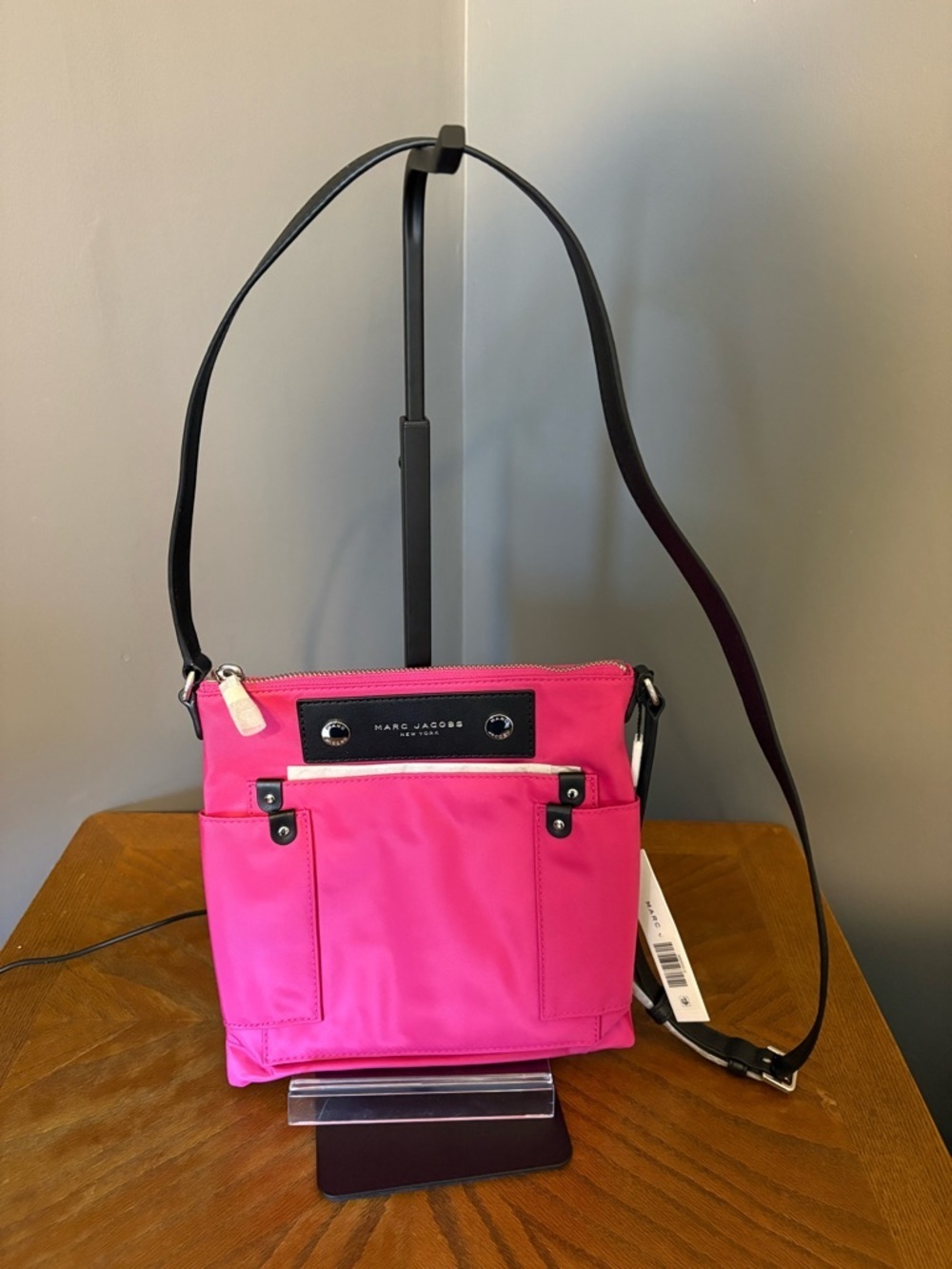 NWT Marc Jacobs Nylon Crossbody Shoulder Bag Pink Small With Tag